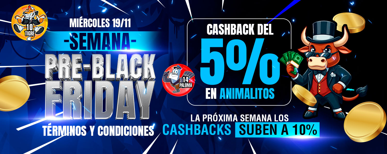 5% de cashback en Animalitos- Pre-Black Friday